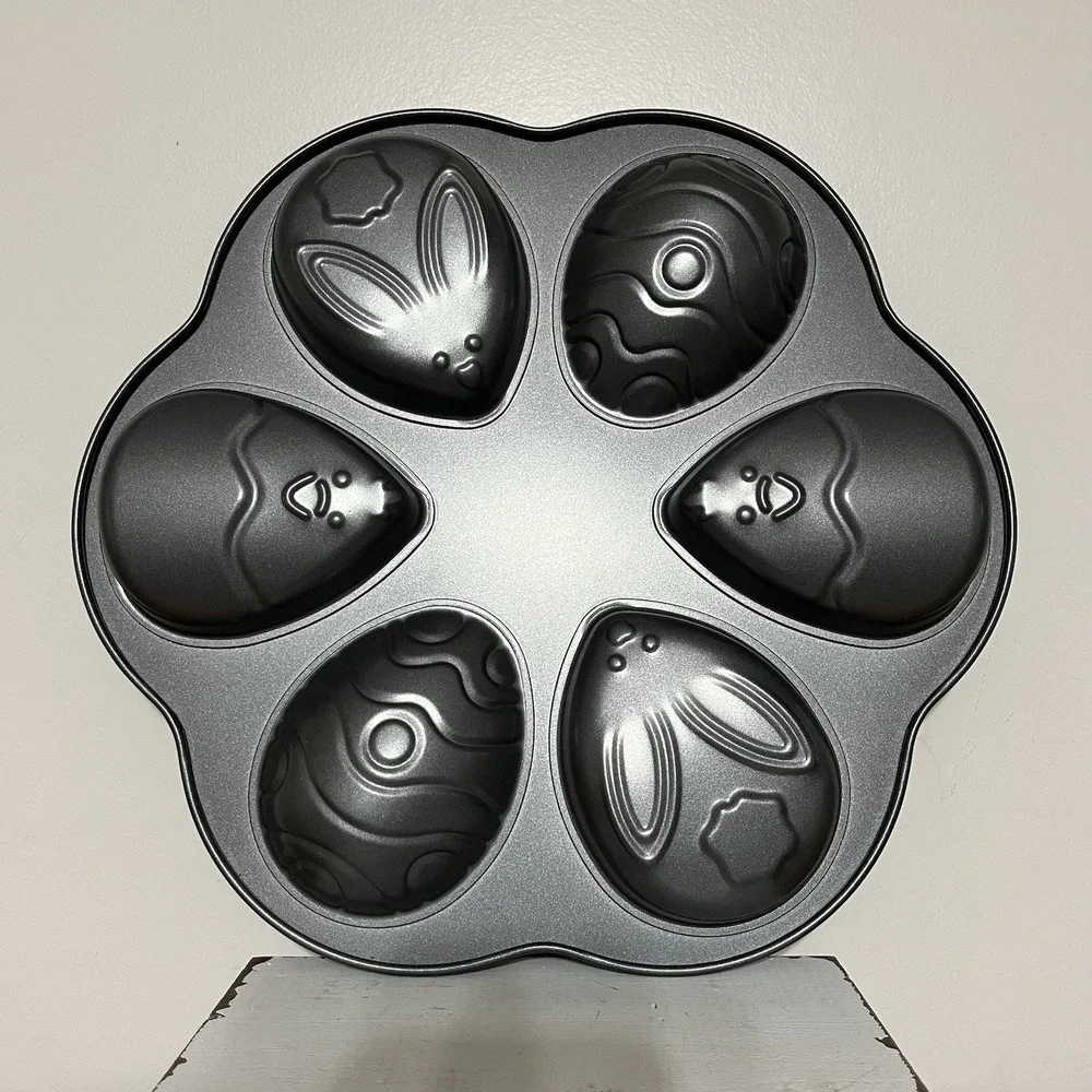 Nordic Ware Easter Egg Spring Cakelet Pan 6‎ Cavity Non-Stick 3.5 Cup Metal